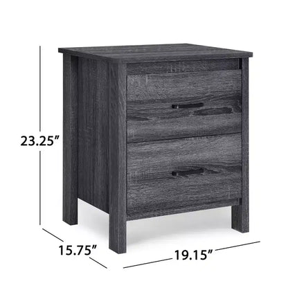 Lot de 2 tables de chevet contemporaines Olimont 2 tiroirs chêne gris Sonoma - Christopher Knight Home : Tables de rangement de chevet