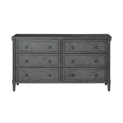 Commode traditionnelle Latimer 6 tiroirs gris antique - HOMES: Inside + Out : Rangement vintage pour la chambre à coucher