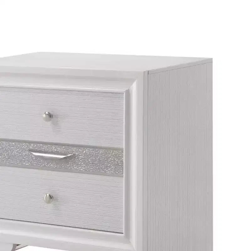 Table de chevet Naima blanche 26" - Acme Furniture : Garantie 60 jours, Aucun assemblage, Glissières en métal, Bois composite