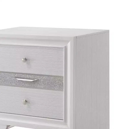 Table de chevet Naima blanche 26" - Acme Furniture : Garantie 60 jours, Aucun assemblage, Glissières en métal, Bois composite