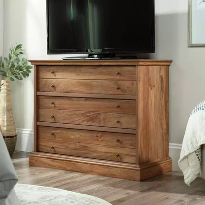 Commode 3 tiroirs Barrister Lane Sindoori Mango - Sauder : Rangement de chambre, Coulisses métalliques, MDF
