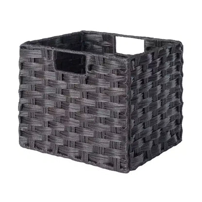 Banc de rangement 4 pièces Addison avec paniers Espresso/Chocolat - Winsome : Organiseur d'entrée en bois, pouf de chambre