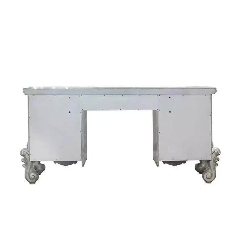 Coiffeuse Versailles 67 po Blanc cassé - Acme Furniture : d'inspiration européenne, 7 tiroirs, sans miroir