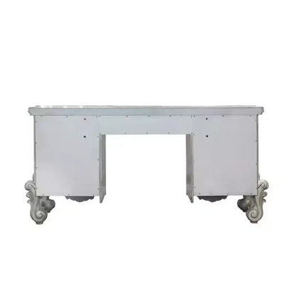 Coiffeuse Versailles 67 po Blanc cassé - Acme Furniture : d'inspiration européenne, 7 tiroirs, sans miroir