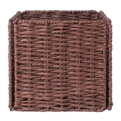 Winsome Étagère de rangement Milan 30 po, 4 pièces, avec paniers, noyer : style transitionnel, cadre en bois, étagères fixes