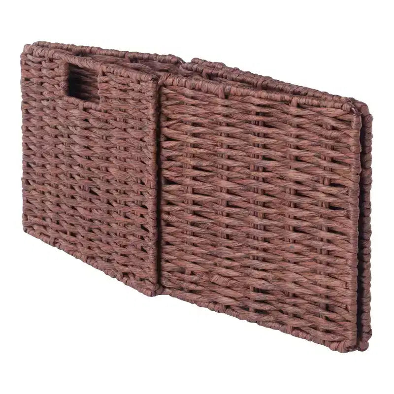 Winsome Étagère de rangement Milan 30 po, 4 pièces, avec paniers, noyer : style transitionnel, cadre en bois, étagères fixes