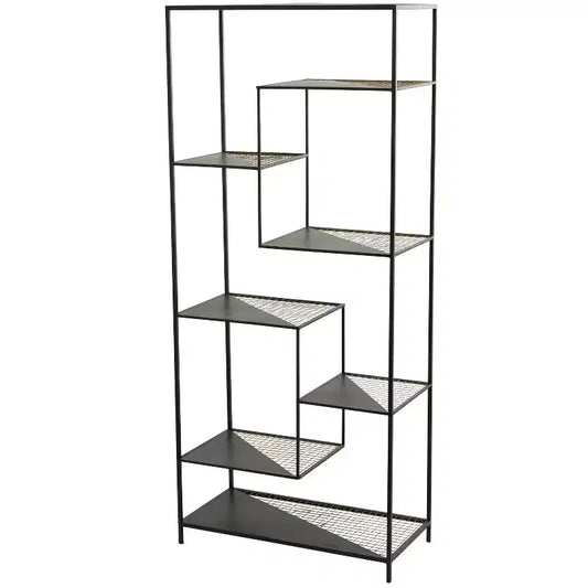 56" Industrial Metal Shelving Unit Black - Olivia & May: 8-Tier Storage, No Assembly Required