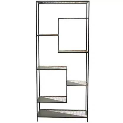 Étagère industrielle en métal noir 142 cm - Olivia & May : Rangement 8 niveaux, Aucun assemblage requis