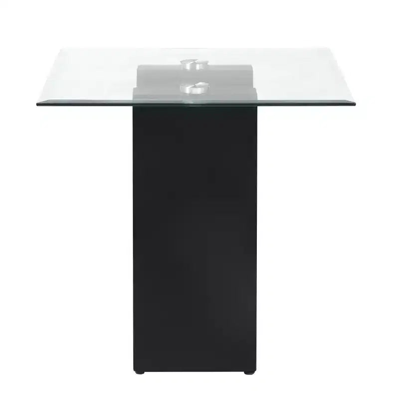 Riverpoint Table d'appoint carrée moderne transparent/noir - HOMES: Inside + Out : Structure en acier, plateau en verre trempé