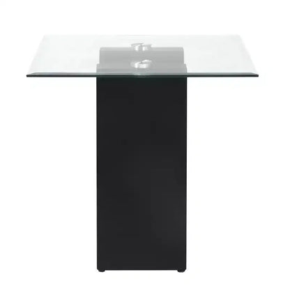 Riverpoint Table d'appoint carrée moderne transparent/noir - HOMES: Inside + Out : Structure en acier, plateau en verre trempé