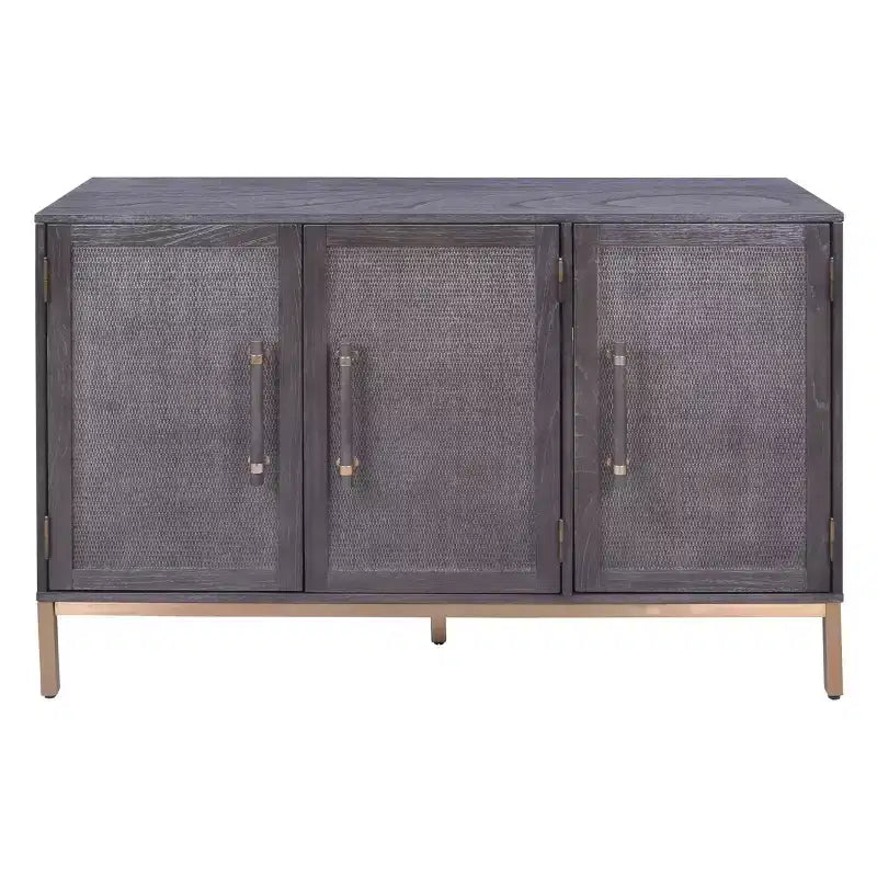 Buffet Sophia 3 portes noir antique - Hopper Studio : Placage en bois teinté, Étagères réglables, Style moderne