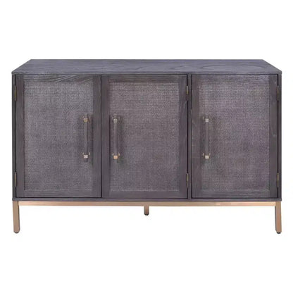 Buffet Sophia 3 portes noir antique - Hopper Studio : Placage en bois teinté, Étagères réglables, Style moderne