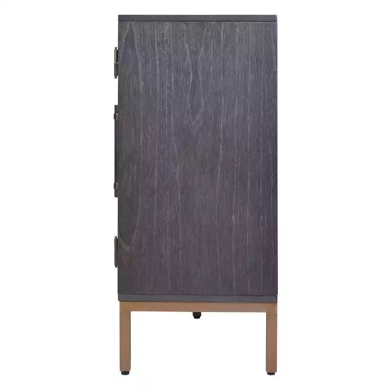 Buffet Sophia 3 portes noir antique - Hopper Studio : Placage en bois teinté, Étagères réglables, Style moderne
