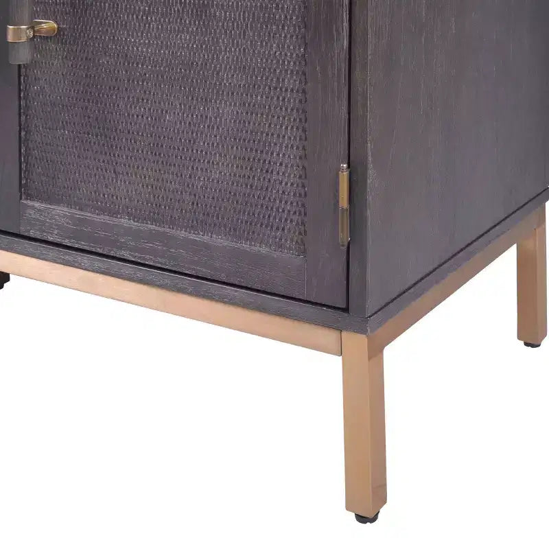 Buffet Sophia 3 portes noir antique - Hopper Studio : Placage en bois teinté, Étagères réglables, Style moderne