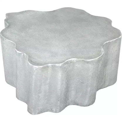 Table basse Forest Grove en aluminium argent antique - ZM Home : Piédestal irrégulier bohème moderne, Décoration de salon