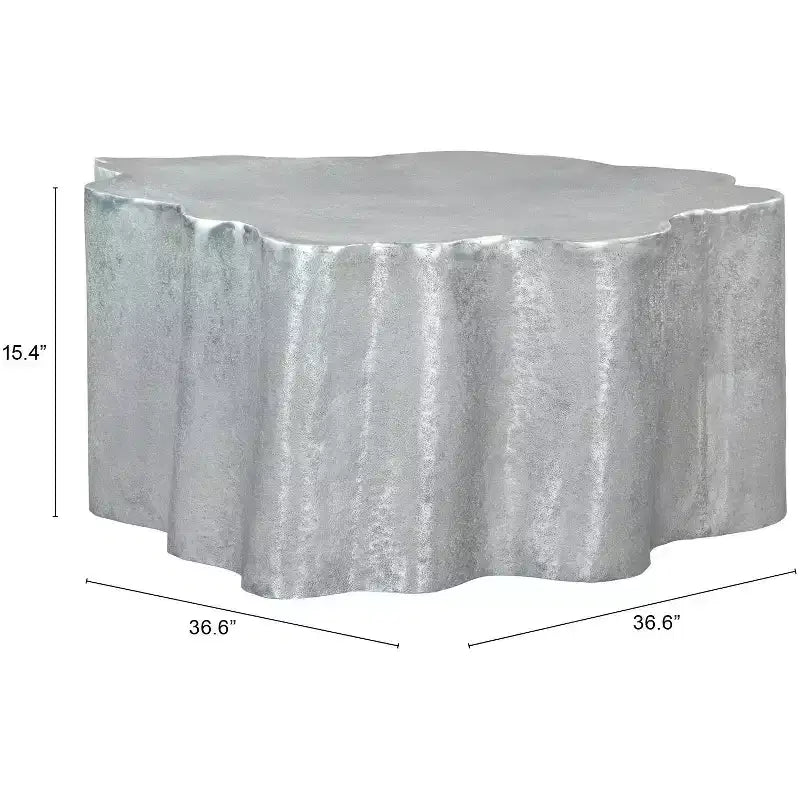 Table basse Forest Grove en aluminium argent antique - ZM Home : Piédestal irrégulier bohème moderne, Décoration de salon