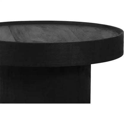 Table basse The Dalles en bois de manguier noir - ZM Home : Piètement piédestal moderne, aucun assemblage, garantie 1 an