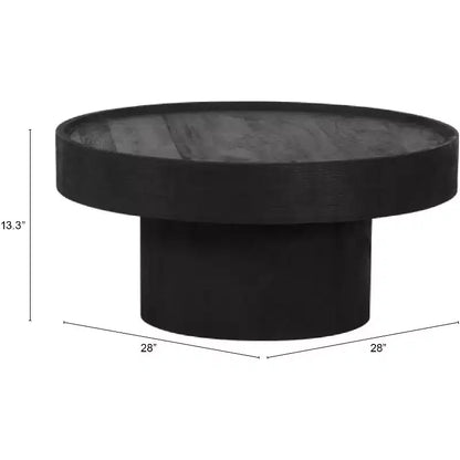 Table basse The Dalles en bois de manguier noir - ZM Home : Piètement piédestal moderne, aucun assemblage, garantie 1 an