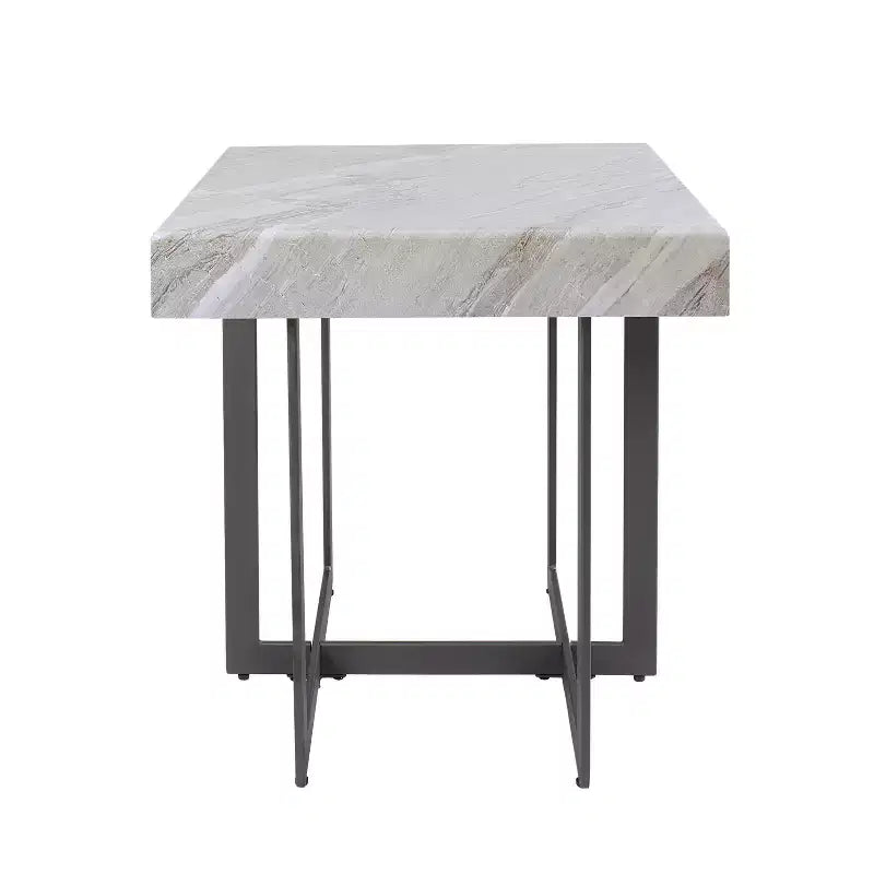 Table d'appoint contemporaine à 1 tiroir gris/métal canon de fusil Rohde - miBasics
