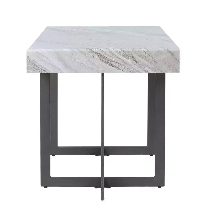 Table d'appoint contemporaine à 1 tiroir gris/métal canon de fusil Rohde - miBasics