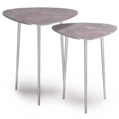 2pc Greene Metal Nesting Tables Nickel - WyndenHall