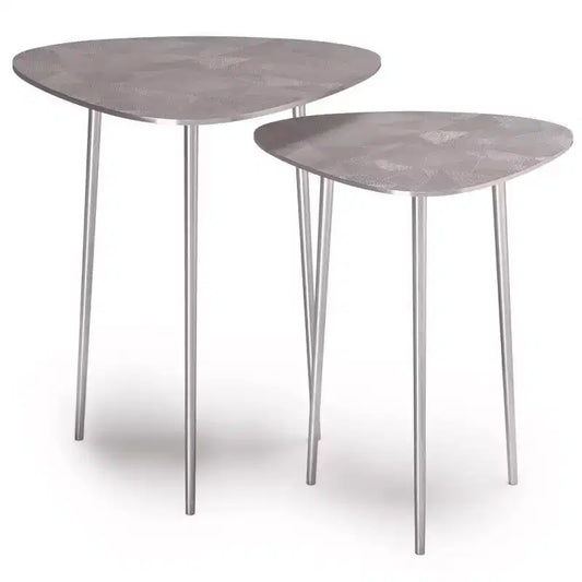 2pc Greene Metal Nesting Tables Nickel - WyndenHall