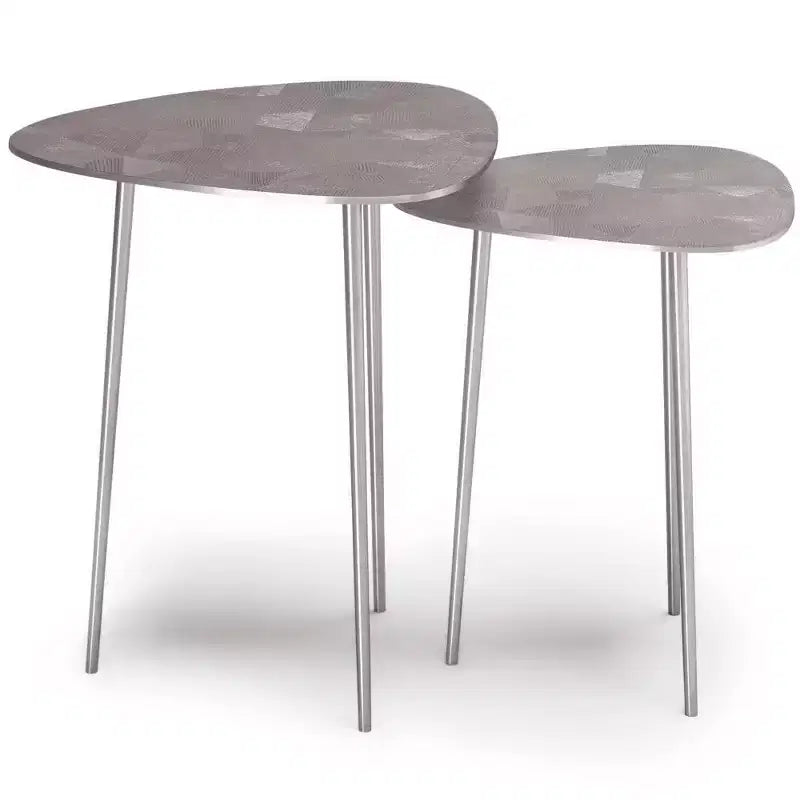 2 tables gigognes en métal Greene nickel – WyndenHall