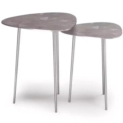 2 tables gigognes en métal Greene nickel – WyndenHall