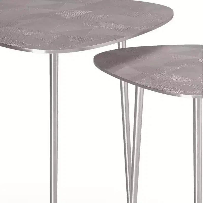 2 tables gigognes en métal Greene nickel – WyndenHall
