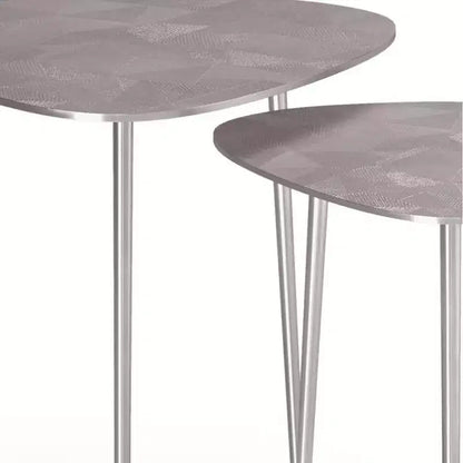 2 tables gigognes en métal Greene nickel – WyndenHall