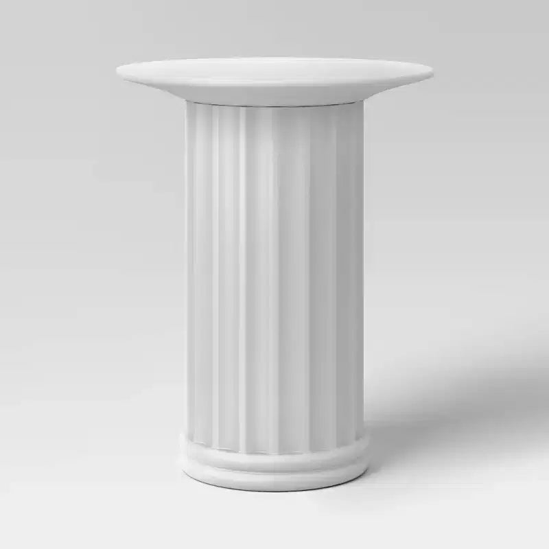 Plaster Side Table White - Threshold™ designed with Studio McGee: Ceramic Round End Table, No Assembly Required