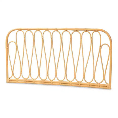bali & pari Queen Carrick Rattan Wall Mount Headboard Natural/Brown: Bedroom Furniture, No Box Spring Needed