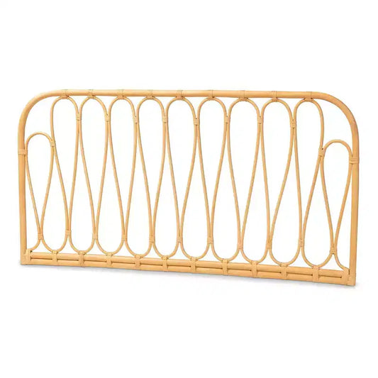 bali & pari Queen Carrick Rattan Wall Mount Headboard Natural/Brown: Bedroom Furniture, No Box Spring Needed