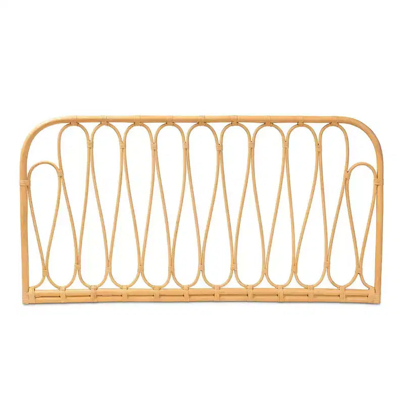 bali & pari Tête de lit murale Carrick en rotin naturel/marron : Meubles de chambre à coucher, sommier tapissier non nécessaire