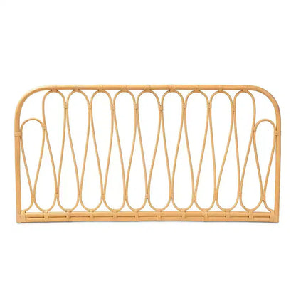 bali & pari Tête de lit murale Carrick en rotin naturel/marron : Meubles de chambre à coucher, sommier tapissier non nécessaire