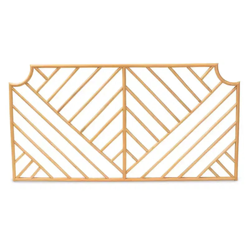 Tête de Lit Murale Giza Rattan Queen Naturel/Marron - bali & pari : Fabriquée à la main, motif Chevron, aucun assemblage requis