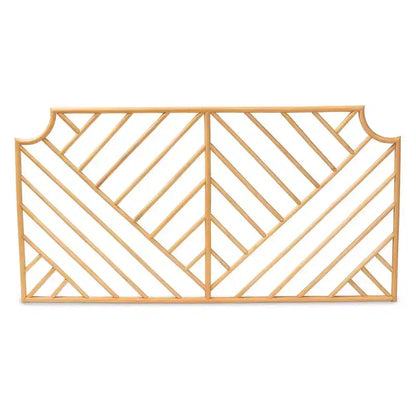 Tête de Lit Murale Giza Rattan Queen Naturel/Marron - bali & pari : Fabriquée à la main, motif Chevron, aucun assemblage requis