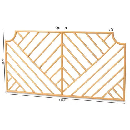 Tête de Lit Murale Giza Rattan Queen Naturel/Marron - bali & pari : Fabriquée à la main, motif Chevron, aucun assemblage requis