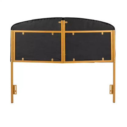 Tête de lit en velours Lindsey Queen Noir/Or - Lumisource : Rembourrage moelleux, capitonnage élégant, cadre en acier, nettoyage ciblé