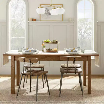 2pk Industrial Wood & Steel Dining Chairs - Aged Oak/Black - Hearth & Hand™ with Magnolia: Sleek Metal Legs