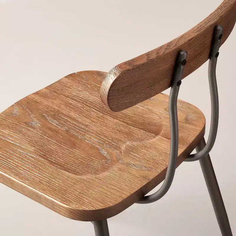 Lot de 2 chaises de salle à manger industrielles en bois et acier - Chêne vieilli/Noir - Hearth & Hand™ avec Magnolia : Pieds en métal élégants