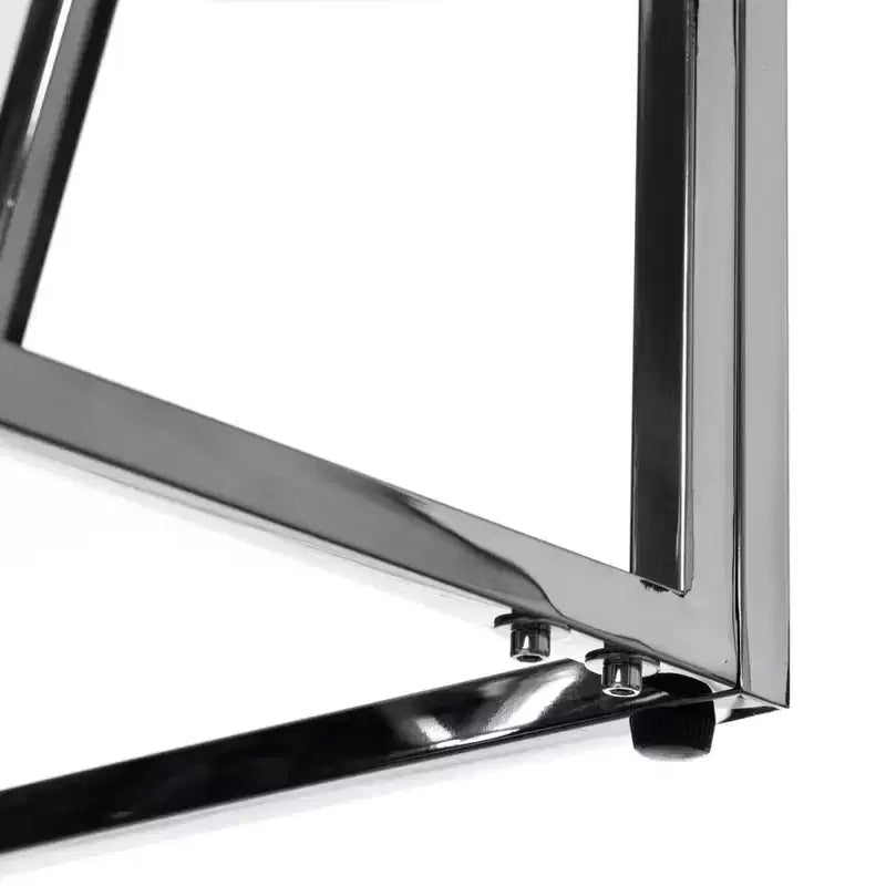 Table d'appoint carrée moderne, table basse en métal avec plateau en verre trempé