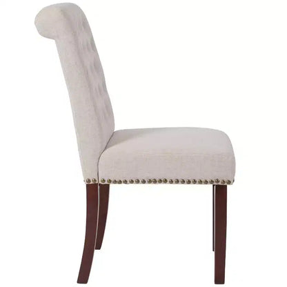 Chaise Parsons Merrick Lane rembourrée avec garniture cloutée - Lot de 6