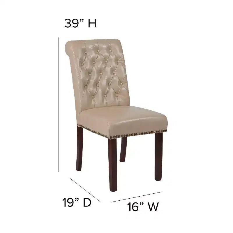 Chaise Parsons Merrick Lane rembourrée avec garniture cloutée - Lot de 6