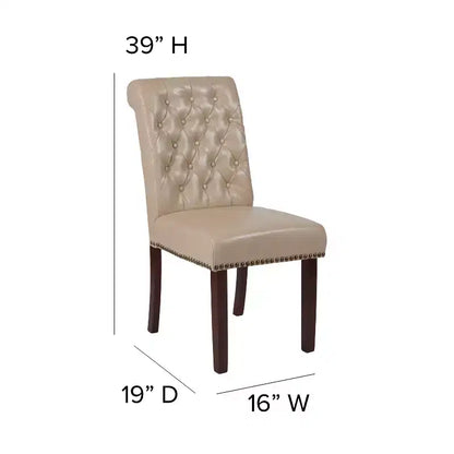 Chaise Parsons Merrick Lane rembourrée avec garniture cloutée - Lot de 6