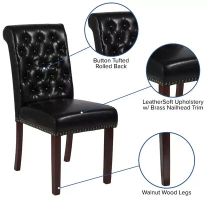 Chaise Parsons Merrick Lane rembourrée avec garniture cloutée - Lot de 6