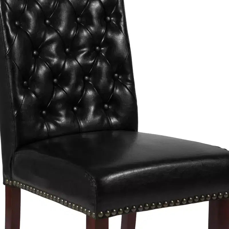 Chaise Parsons Merrick Lane rembourrée avec garniture cloutée - Lot de 6
