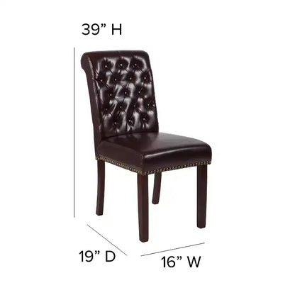 Chaise Parsons Merrick Lane rembourrée avec garniture cloutée - Lot de 6
