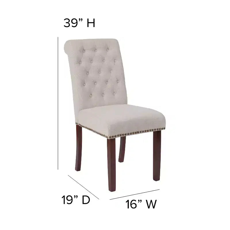 Chaise Parsons Merrick Lane rembourrée avec garniture cloutée - Lot de 6