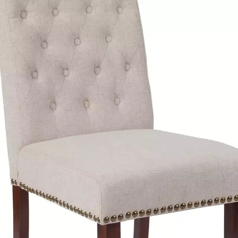 Chaise Parsons Merrick Lane rembourrée avec garniture cloutée - Lot de 6